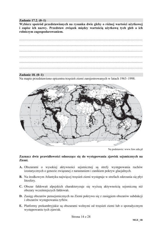 ARKUSZE CKE - Matura geografia - poziom podstawowy i rozszerzony 2019