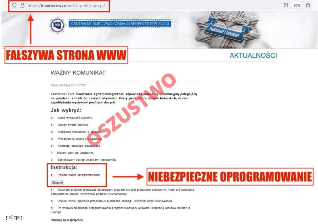 Fałszywe maile od CBZC