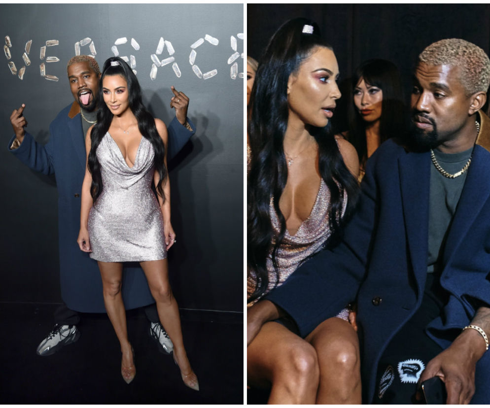 Kim Kardashian i Kanye West na pokazie Versace