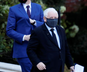 Jarosław Kaczyński podczas zaprzysiężenia nowego rządu