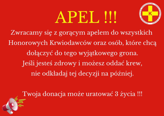 RCKiK w Kaliszu apeluje o oddawanie krwi