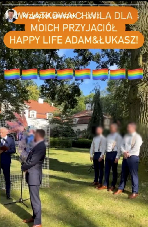 Rober Biedroń i Krzysztof Śmiszek gośćmi na ślubie znajomych