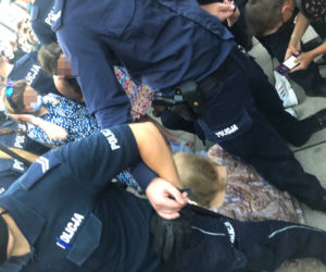 Protest na Krakowskim Przedmieściu