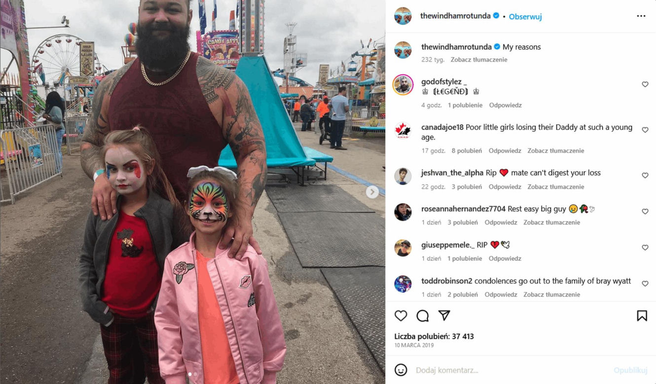 Windham Rotunda, znany jako Bray Wyatt, nie żyje