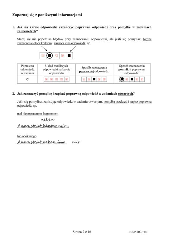 Egzamin ósmoklasisty 2019 - Arkusze Język Niemiecki [CKE]