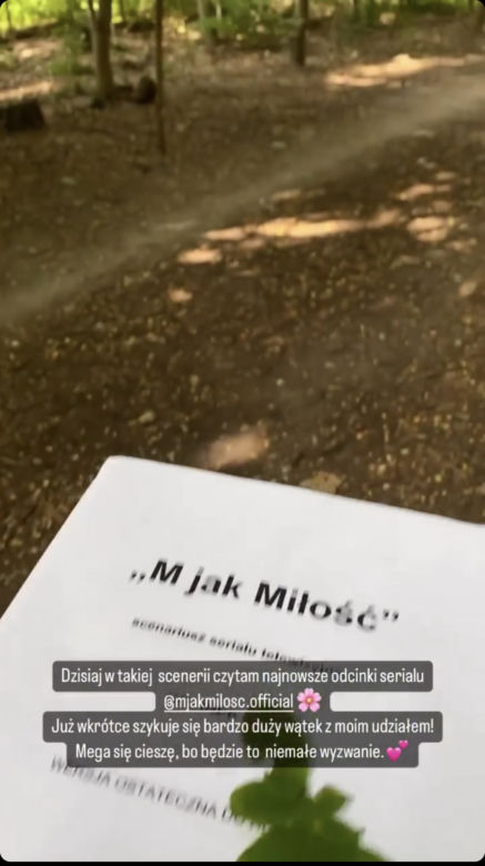 Scenariusz M jak miłość. Monika Mielnicka na Instagramie