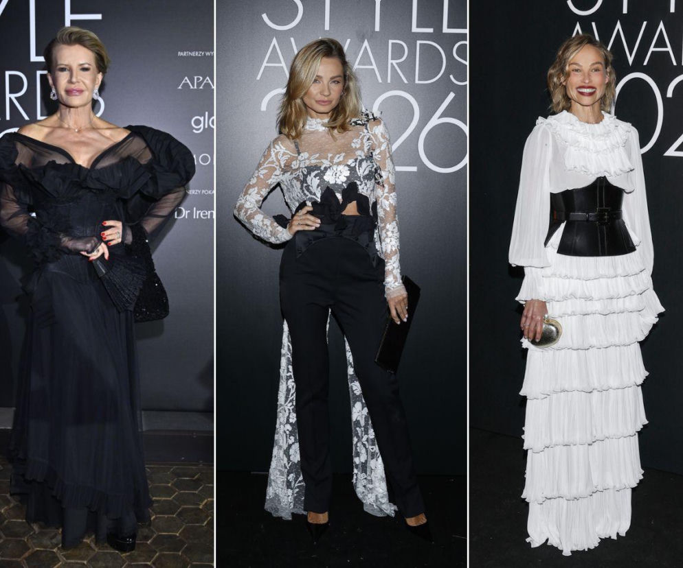 Trzy kobiety w kreacjach wieczorowych na gali. O Elle Style Awards przeczytasz w serwisie Eska.