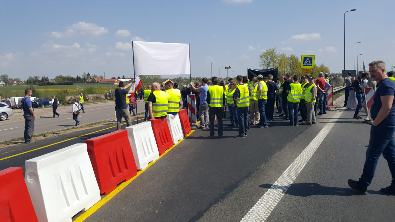 Węzeł Porosły. Przedsiębiorcy blokowali S8. Chcą lepszego dojazdu do swoich firm