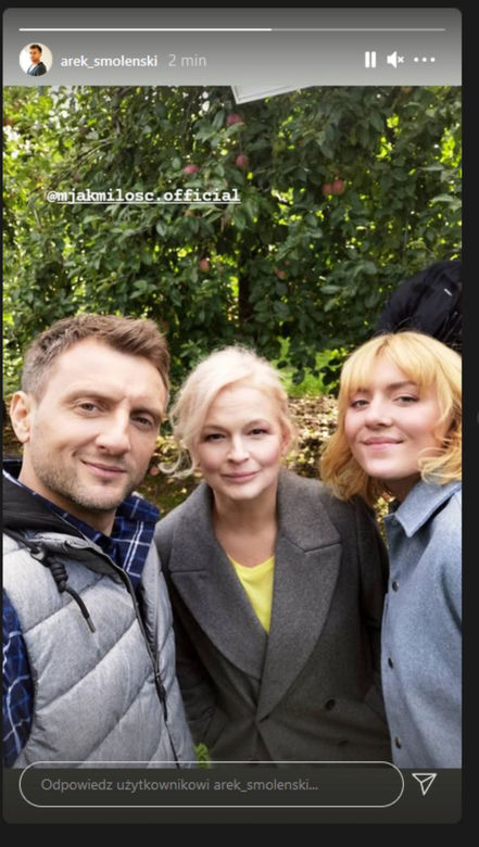 M jak miłość. Marta (Dominika Ostałowska), Bartek (Arkadiusz Smoleński), Ula (Iga Krefft)