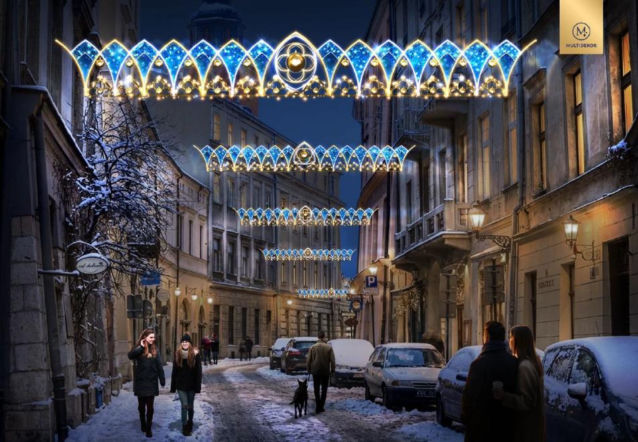 Kraków pokazał świąteczną iluminację. "Gotyk przełożony na język świetlny"