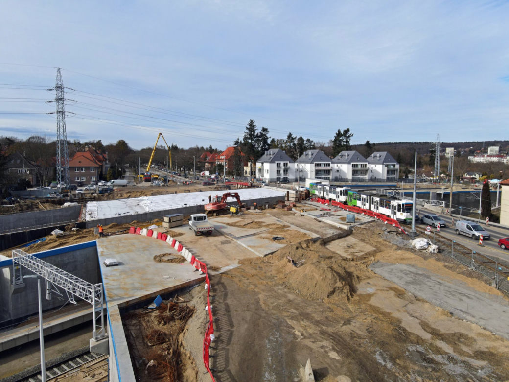 Budowa węzła Łękno - marzec 2021
