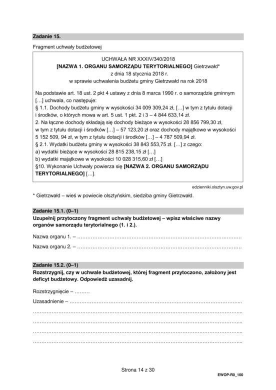 Matura WOS formuła 2015: arkusz CKE i odpowiedzi