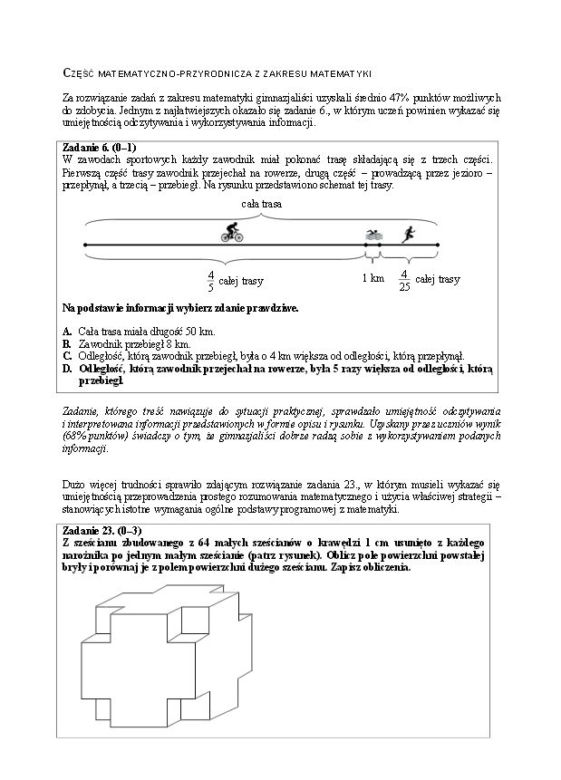 Wyniki egzaminu gimnazjalnego 2014 - wstępny raport CKE