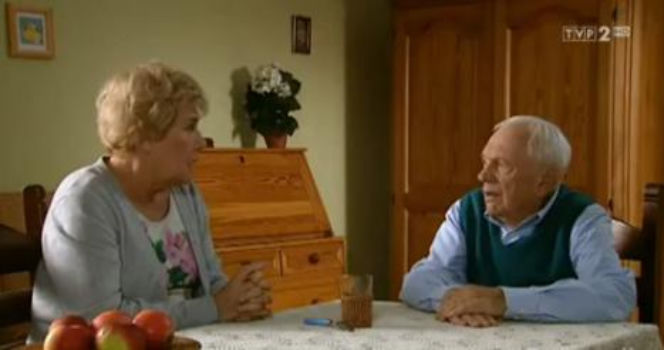 M jak MIŁOŚĆ odc. 978. Lucjan Mostowiak (Witold Pyrkosz), Barbara (Teresa Lipowska)