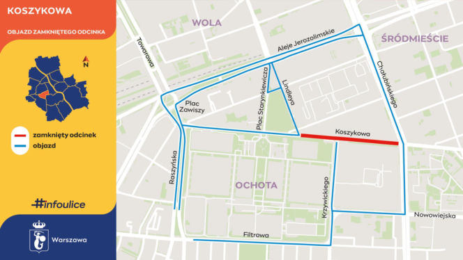 Wyremontujemy jezdnię ul. Koszykowej - ZDM Warszawa