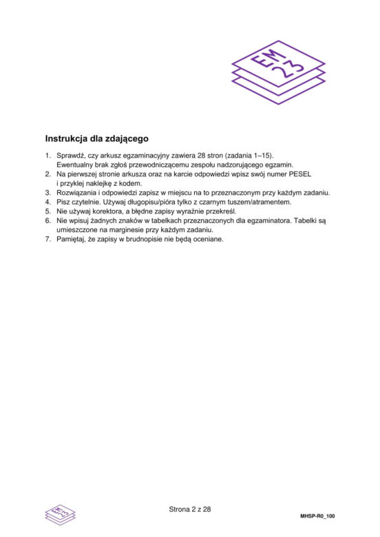 Matura 2025 historia sztuki - arkusz CKE 14.05.2025 - Formuła 2023