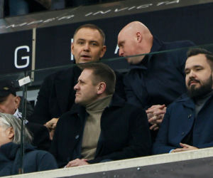 Karol Nawrocki na meczu Legia Warszawa - Sparta Praga