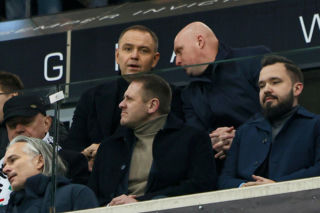 Karol Nawrocki na meczu Legia Warszawa - Sparta Praga