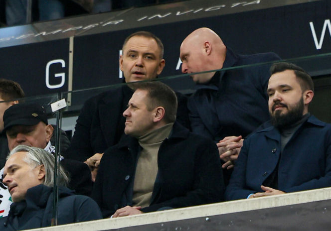 Karol Nawrocki na meczu Legia Warszawa - Sparta Praga