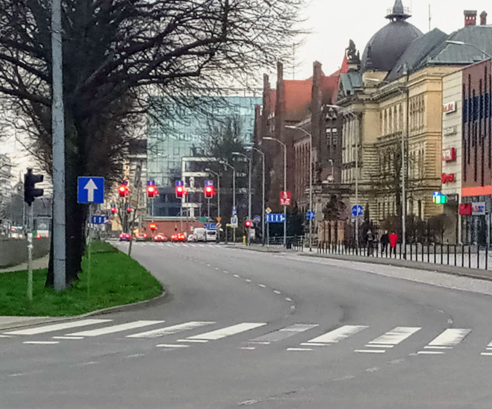 Puste ulice w Szczecinie