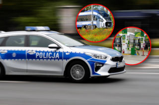Panika na stacji paliw. Droga krajowa zamknięta, ruch pociągów wstrzymany, służby w akcji