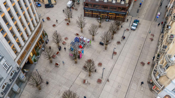 Nowe Centrum Warszawy zimą
