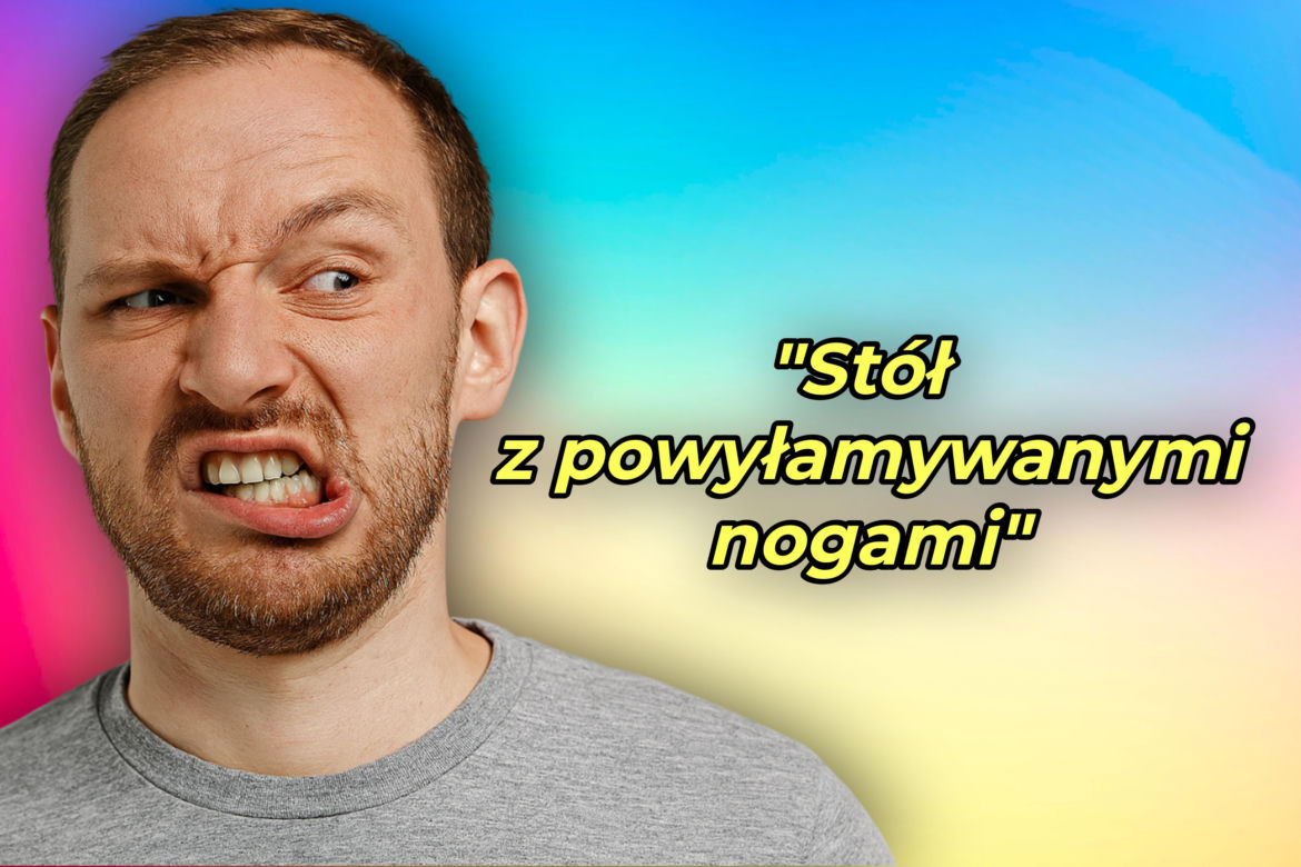 Stół z powyłamywanymi nogami