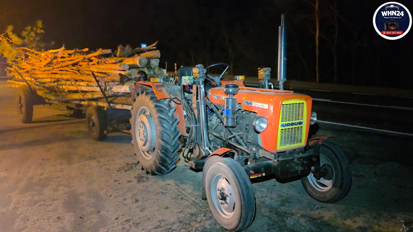 Koszmar na DK 50. 11-latka nie żyje. W auto wbiło się drzewo z ciągnika