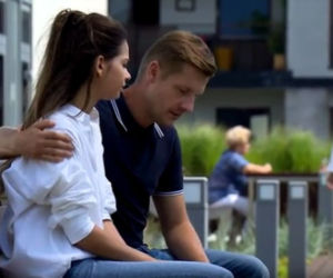 M jak miłość. Kalina (Karolina Sawka) i Paweł (Rafał Mroczek)