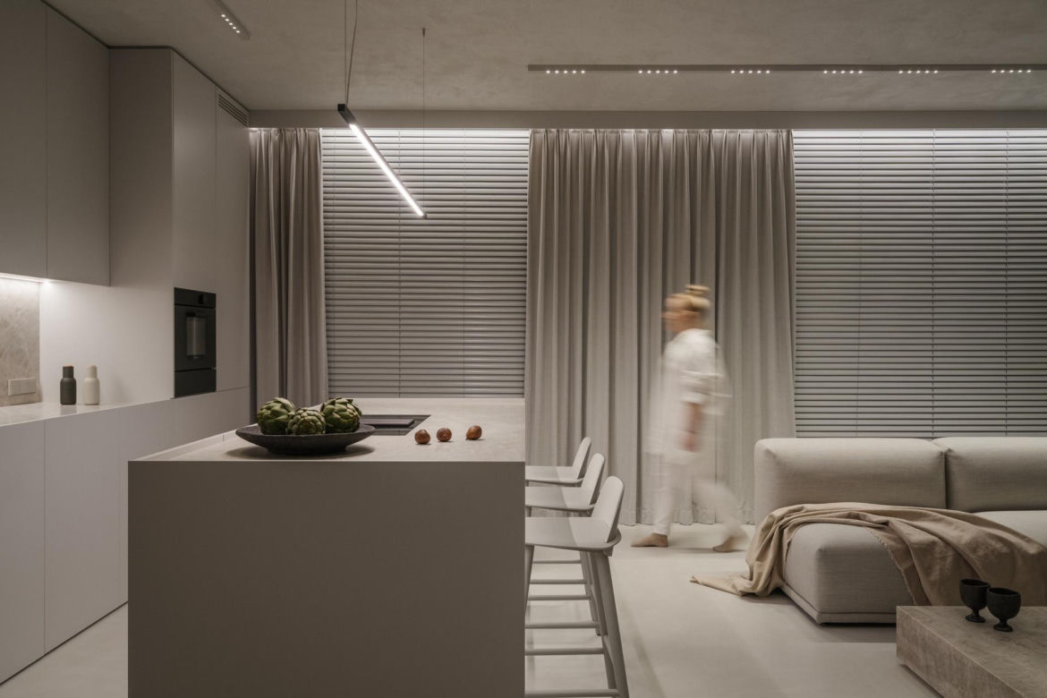 Minimalistyczne mieszkanie architektki