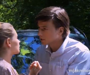 M jak miłość. Justyna (Olga Kalicka), Franek (Piotr Nerlewski)