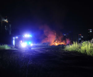 Nocny pożar przy ulicy Kolejowej