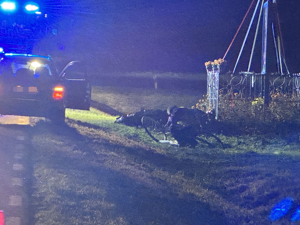 Gorzewnica. Śmiertelne potrącenie rowerzysty przez samochód osobowy. Reanimacja nie przyniosła skutku