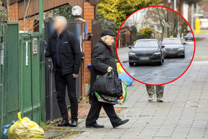 Kaczyński wyszedł z domu brata ciotecznego ze sportową torbą i kolorową siatą. Wiemy, co było w środku! 