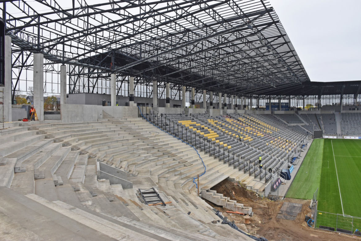 Budowa stadionu w Szczecinie - październik 2020