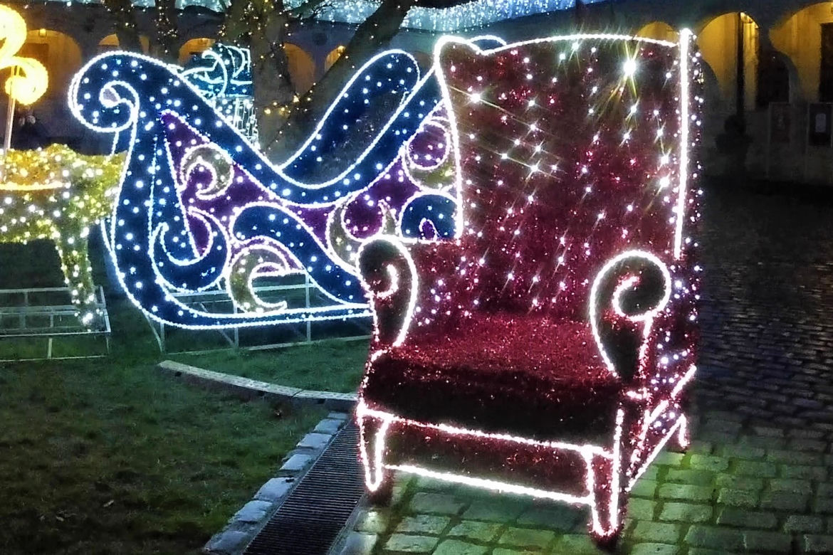 Świąteczne iluminacje na Zamku Książąt Pomorskich w Szczecinie