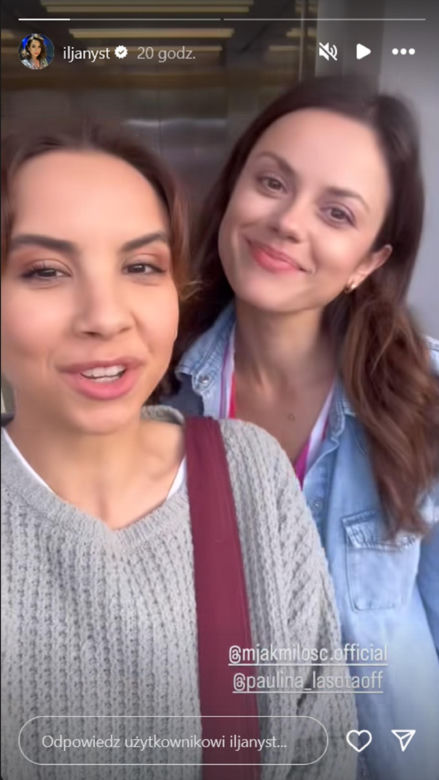 M jak miłość nowy sezon. Aneta (Ilona Janyst), Kasia (Paulina Lasota) na planie
