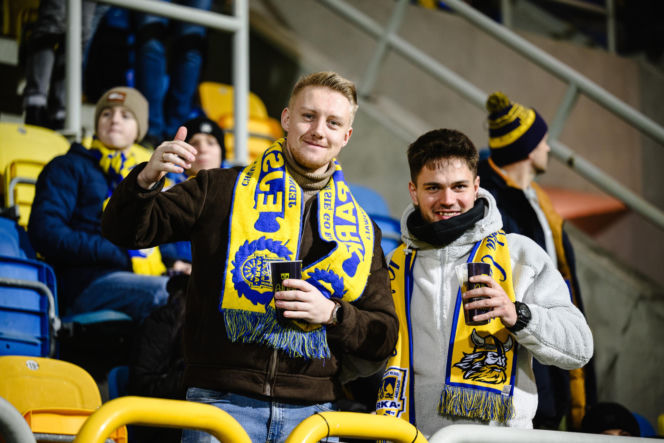 Arka Gdynia - Lechia Gdańsk: Zdjęcia kibiców z derbów Trójmiasta w ramach 23. kolejki PKO BP Ekstraklasy