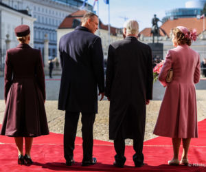 Wizyta szwedzkiej pary królewskiej w Polsce. Powitanie w Pałacu Prezydenckim