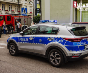 Wypadek w centrum Ełku. Poszkodowana kobieta i dziecko [ZDJĘCIA]