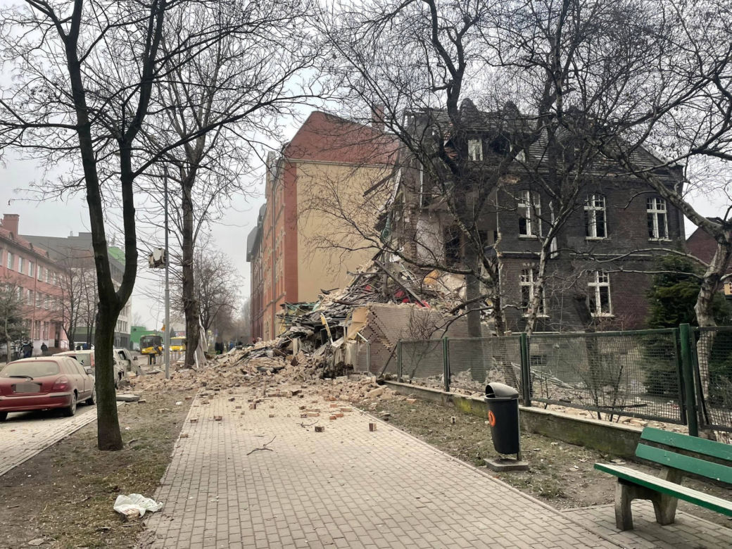 Wybuch gazu w kamienicy w Katowicach. Budynek całkowicie się zawalił 