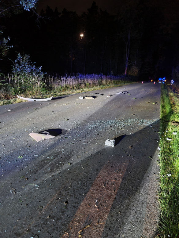 Potworny wypadek pod Mińskiem Mazowieckim. Opel rąbnął w drzewo. Dwie osoby nie żyją