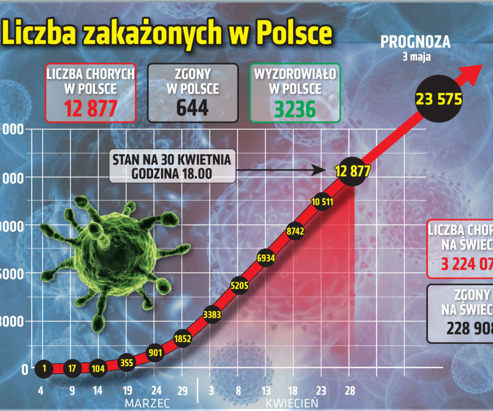 Koronawirus 30.04.2020 r, godz. 17.30. Zobacz aktualne wykresy i dane!
