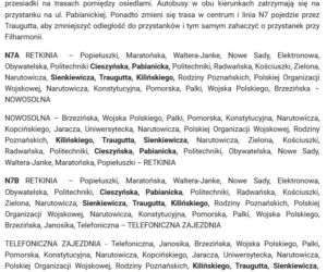 Trasy nocnych autobusów po zmianach