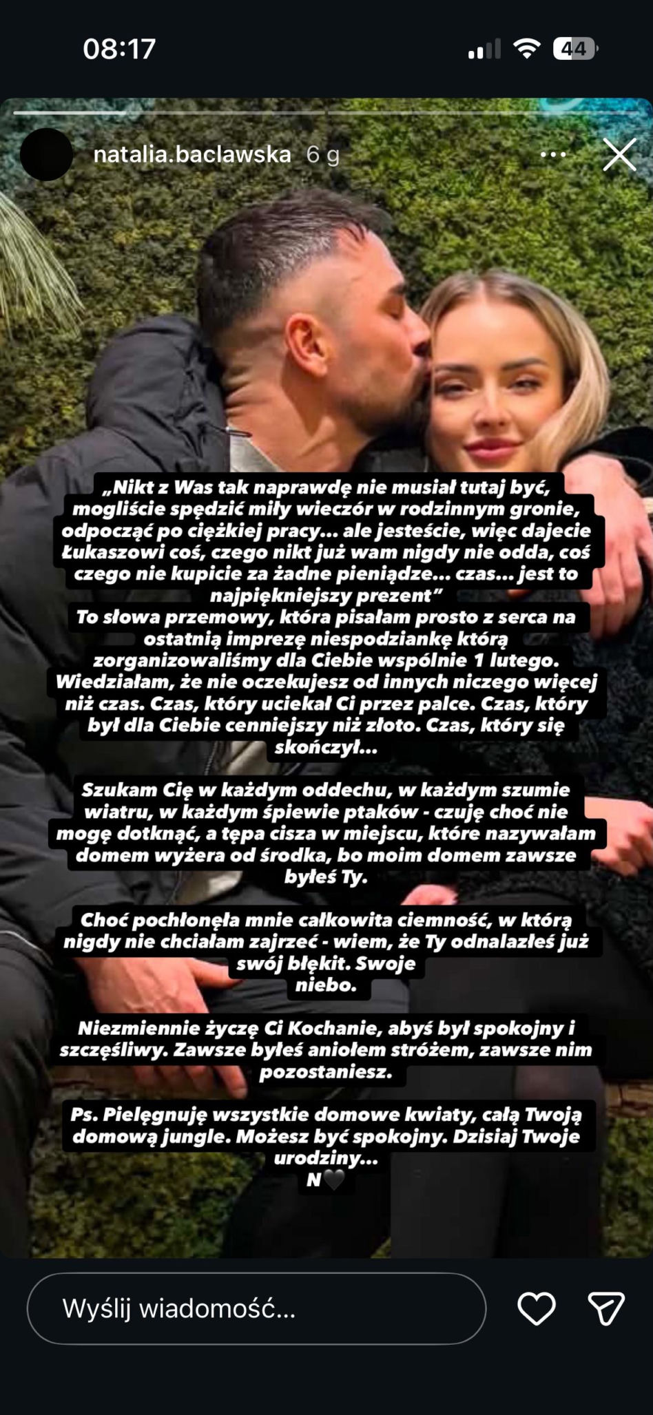 Rozdzierający wpis ukochanej Łukasza Litewki. Łzy same płyną po tych słowach