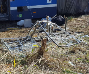 Tak wygląda autobus po wybuchu bomby, którą chciał stworzyć Paweł R.