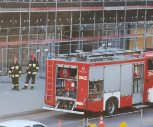 Wypadek na budowie apartamentów w centrum Białegostoku