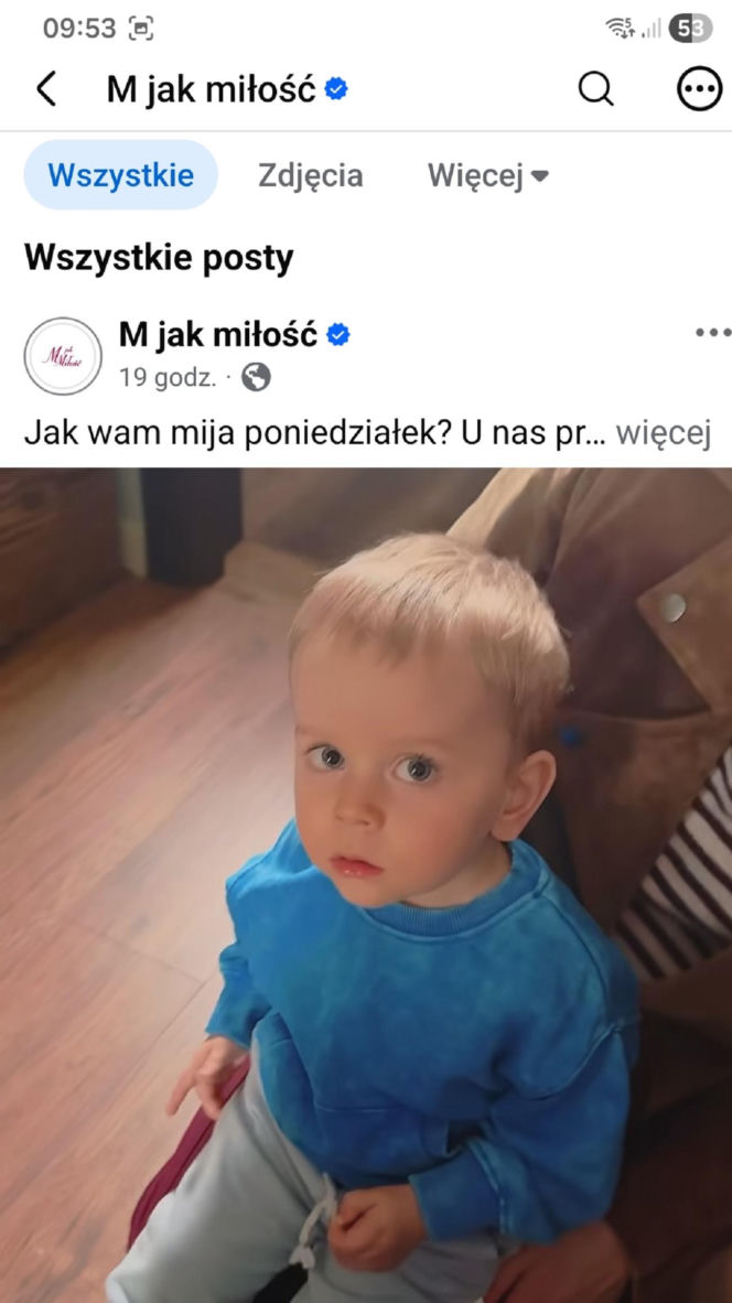 M jak miłość nowy sezon. Antoś (Mikołaj Jankowski) na planie