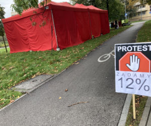 Protest pracowników sądownictwa: Tak wygląda czerwone miasteczko w Warszawie