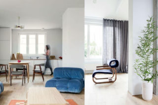 Wyremontowali dom z 1935 r. Do środka wstawili meble z czechosłowackiej ambasady w Sztokholmie i granatowe kanapy